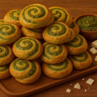 Platou cu mini melci cu pesto & parmezan