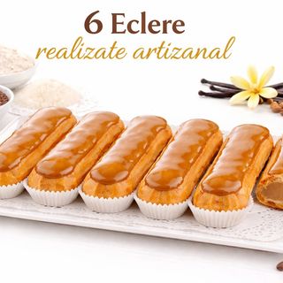 Cutie de 6 eclere cu vanilie&cafea