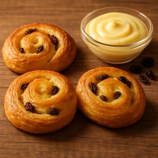 Mini melci cu vanilie & stafide (Mini pain aux raisins)