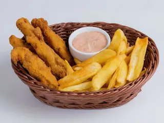 Coș cu grujoane de pui și cartofi prăjiți - 480g