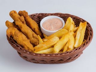 Coș cu grujoane de pui și cartofi prăjiți - 480g