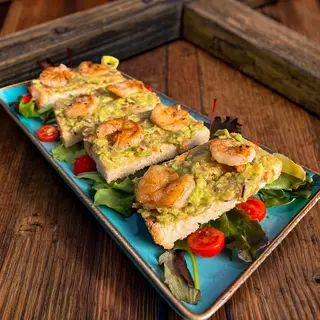 Bruschette cu guacamole și creveți