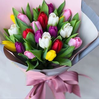 Buchet 21 lalele delicate