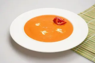 Supă cremă de ardei copți, vegană, fără gluten