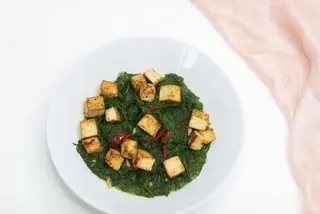 Spanac cu tofu, vegan, fără gluten