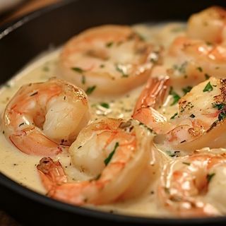 Creveti in Sos de Vin Alb