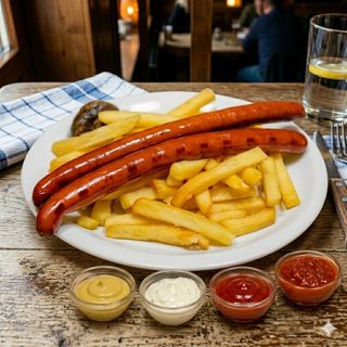 Meniu cârnați semiafumați la grătar