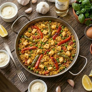 Paella cu Pui si Sos Allioli