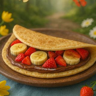 Clătită cu Nutella & banană & căpșuni