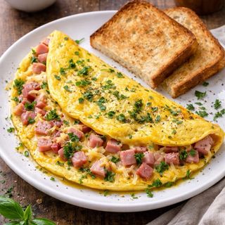 Omletă Cu Șuncă Și Mozzarella