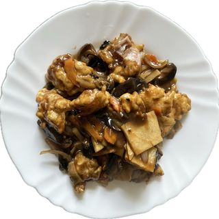 P3.Peste cu bambus si ciuperci afumate