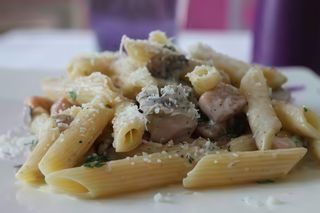 Penne Panna Prosciutto e funghi 
