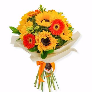 buchet cu floarea sorelui si gerbera