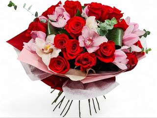 buchet cu tranda si orhidee