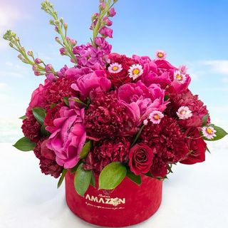 Bujori si trandafiri magenta