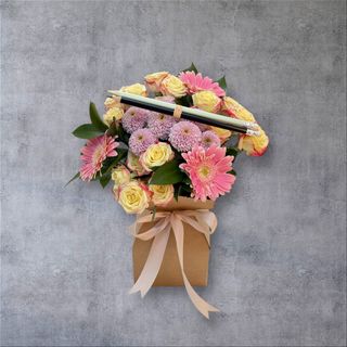 Buchet flori Început de Școală Roze