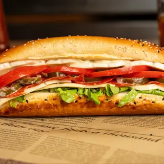 Sandwich cu salam, jalapeno si mozzarella