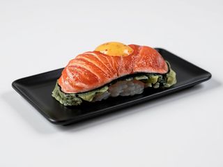 Salmon fried nigiri