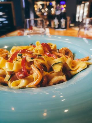 Tagliatele cu creveti salbatici si zuchini