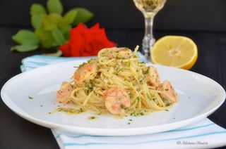 Spaghete con gamberi (creveti)