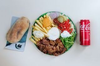 Meniu Gyros XXL la farfurie Vitel-Purcel-Berbecut