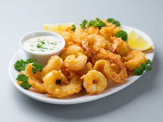 Mix de calamari si creveti pane