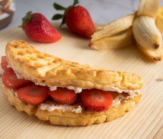 Waffles cu Mascarpone si capsuni