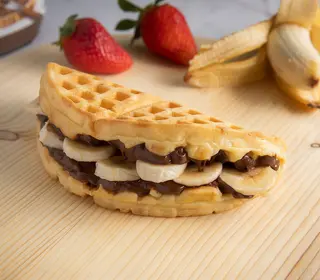 Waffles cu Nutella si banane