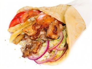 Shaorma cu ceafa de porc la gratar