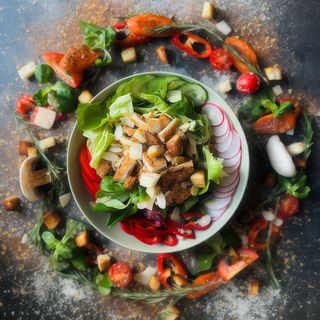 Salata cu Snitel din Piept de Pui