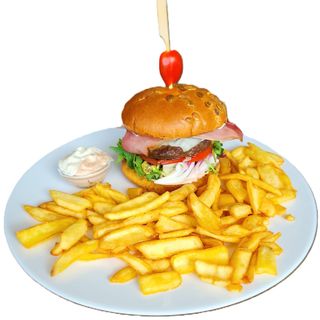 Burger Zen de Vita cu Cartofi Prajiti