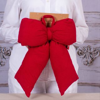 Funda decorativă rosie, material text