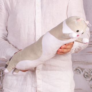 Pernă Jucărie “Pisica Cubică” Gri – 25 cm