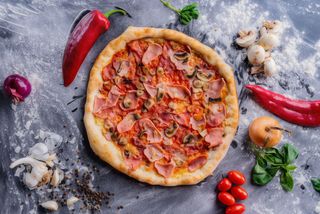 Pizza prosciuto e funghi 550g