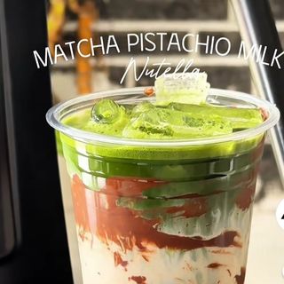 MATCHA PISTACHIO MILK NUTELLA 