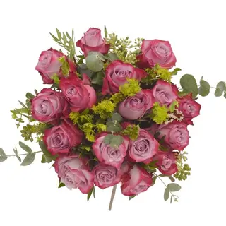 Buchet cadou cu 15 trandafiri mov