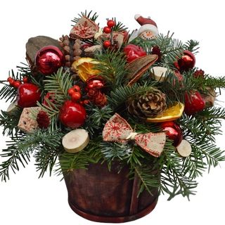 Aranjament de masa cu om de zapada