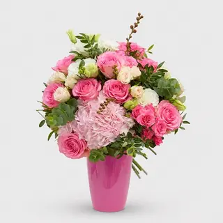 Buchet cadou cu trandafiri si miniroze Hope
