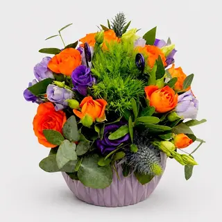 Aranjament cadou Purple Orange