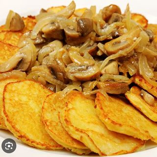 Rondele de cartofi si ciuperci sote