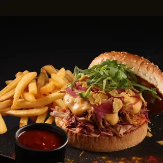 COMBO BURGER PULLED PORK