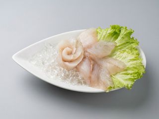 White fish Set of Sashimi on ice