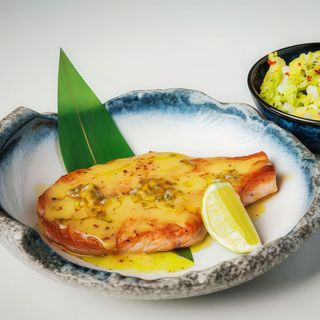 Salmon Steak with Mustard&Amarillo Sauce