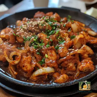 Stir fry chicken in soy sauce