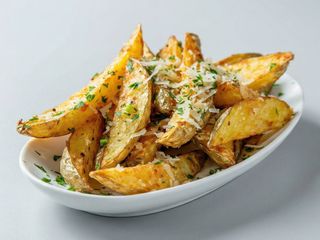 Cartofi wedges cu usturoi, pătrunjel și parmezan