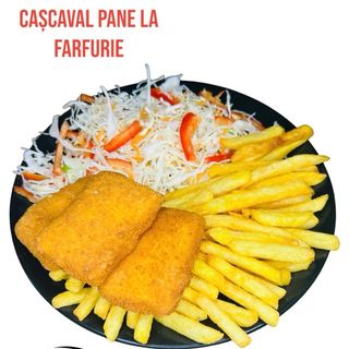 Cascaval pane la farfurie