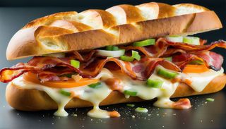 Pide cu bacon si cascaval 230gr