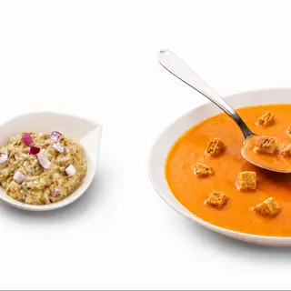 Supă cremă de legume + Salată de vinete