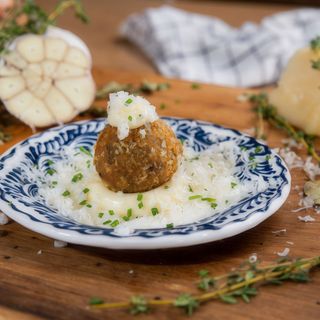 Truffle mushroom beignet