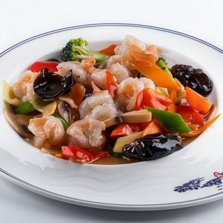 K12. Creveti cu legume asortate/什锦虾仁/Vegetables shrimps